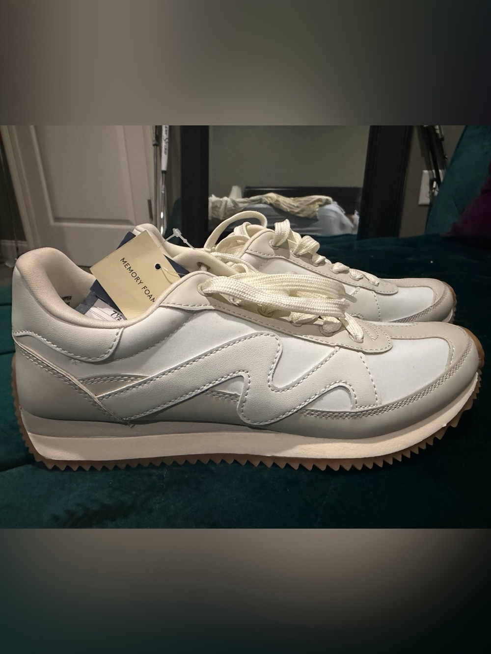 Casual White Lace-Up Sneakers